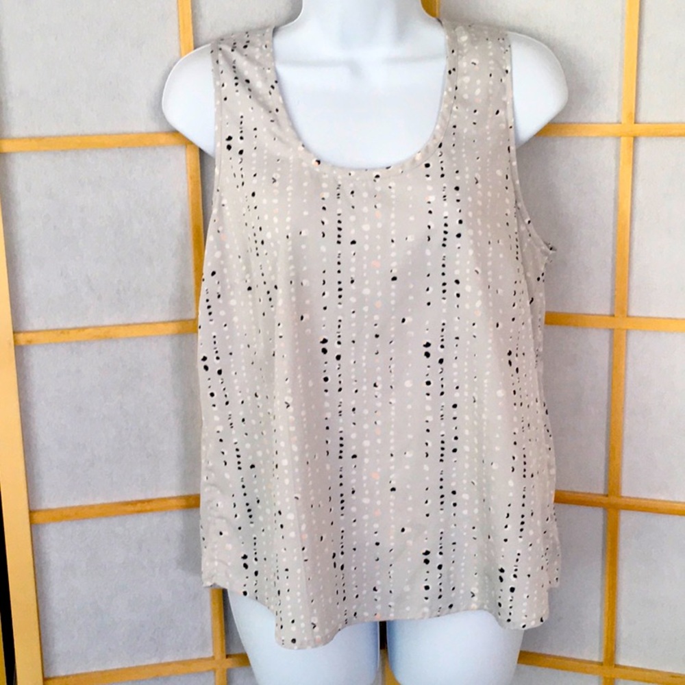 Banana Republic Top Silver Gray Pleated Detail on Back